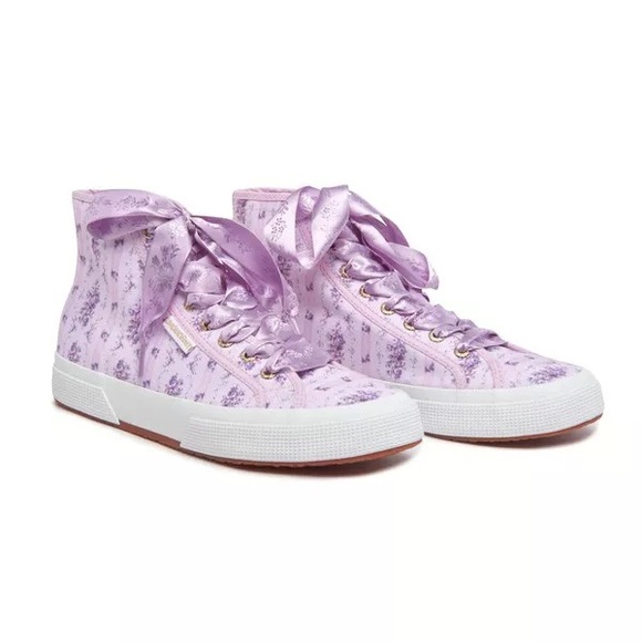 LoveShackFancy x Superga Hightop Purple Sneakers - Picture 3 of 7